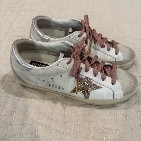 Golden Goose Superstars with Gold Glitter Star - Picture 6 of 12